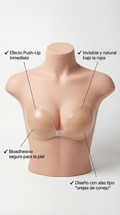 Push-UP™ Sujetador Invisible de Silicona,  sin Tirantes y Reutilizables, Bra Adhesivo sin Respaldo