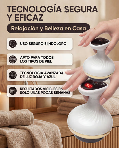 ÔA SculptGlow™ –Masajeador Anticelulítico por Succión Dinámica Inteligente con Vacío Eléctrico, Luz de Alta Energía y Terapia Reafirmante Corporal