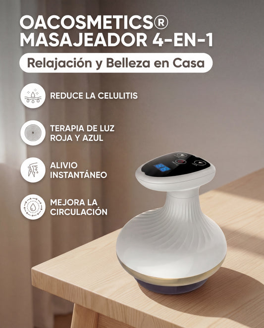 ÔA SculptGlow™ –Masajeador Anticelulítico por Succión Dinámica Inteligente con Vacío Eléctrico, Luz de Alta Energía y Terapia Reafirmante Corporal